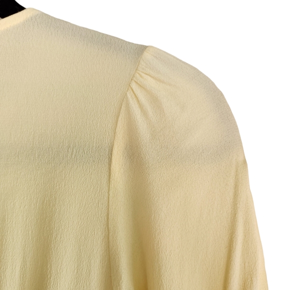 Wilfred Aritzia Yellow Midi Button Down Long Sleeve Dress - Pale Yellow - Picture 10 of 12